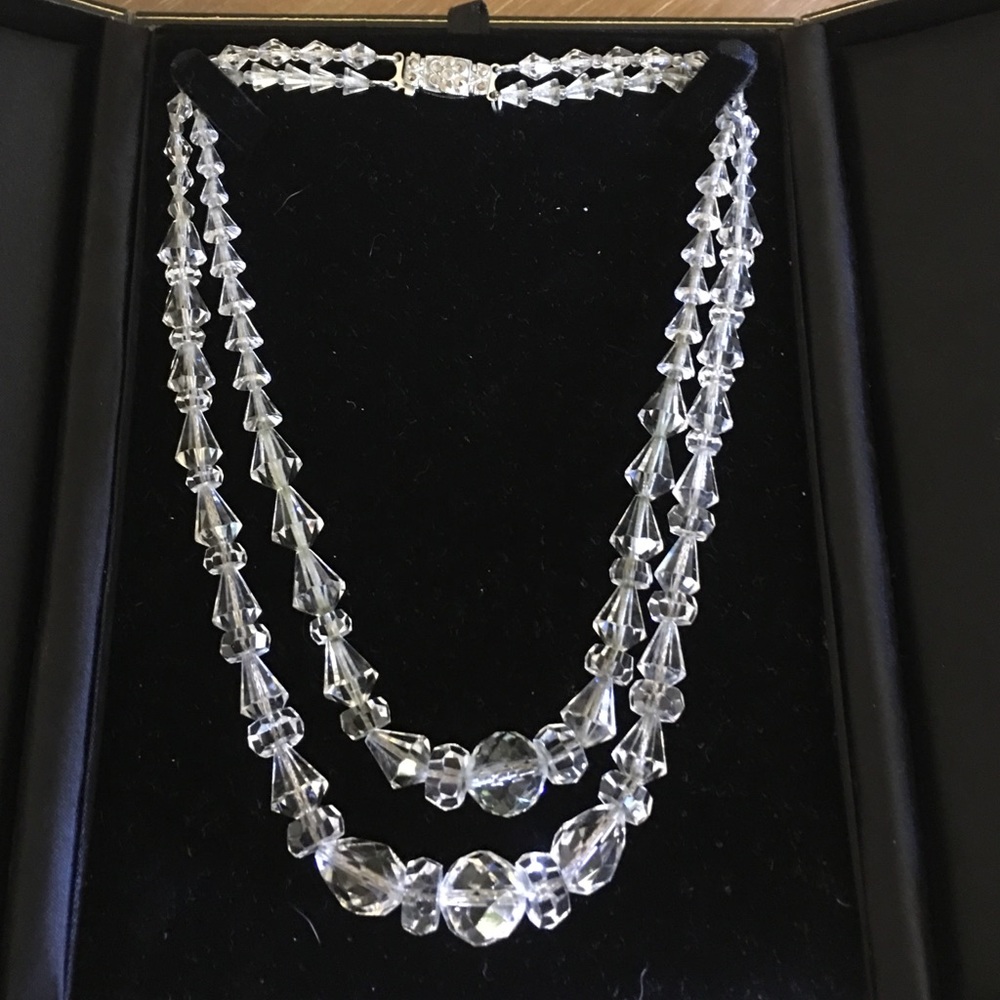 Vintage double strand crystal necklace.